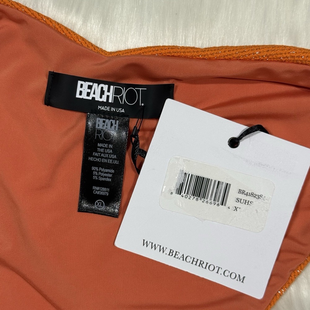 Beach Riot Size XL Orange Haze Phoebe Bikini Bottom & Effie Top 2 Piece‎ Swim - Picture 9 of 11